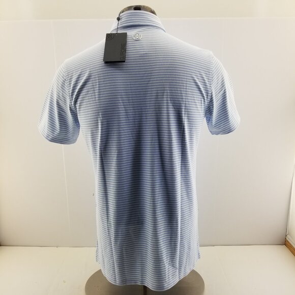 G/Fore Short Sleeve Golf Polo Shirt Mens  Sky Stripe - Picture 8 of 8